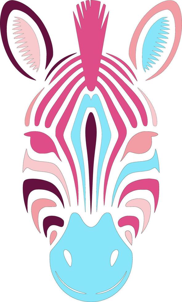 Colorful Zebra Head Abstract Art vector