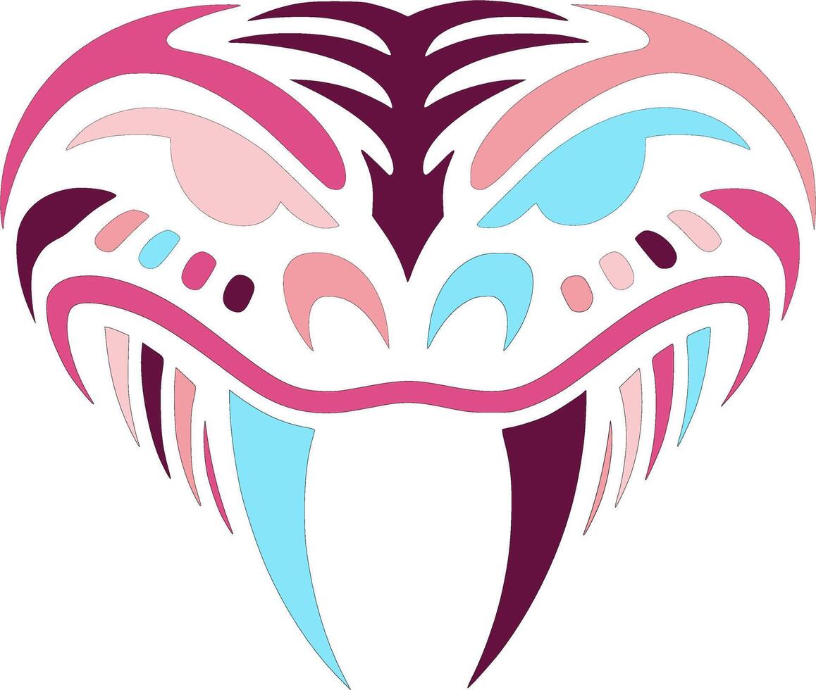 Mystical Stylized Tribal Viper Face Design vector