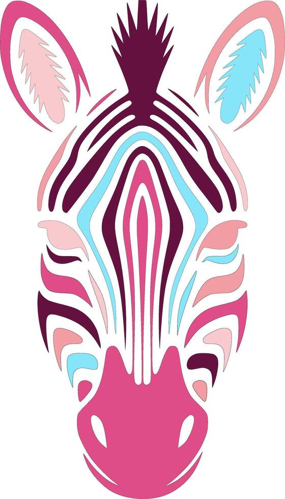 Colorful Zebra Head Artistic Design vector