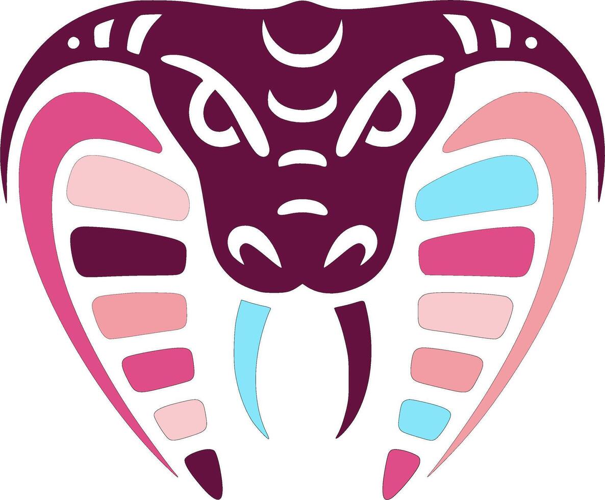 Stylized Tribal Cobra Face Design vector