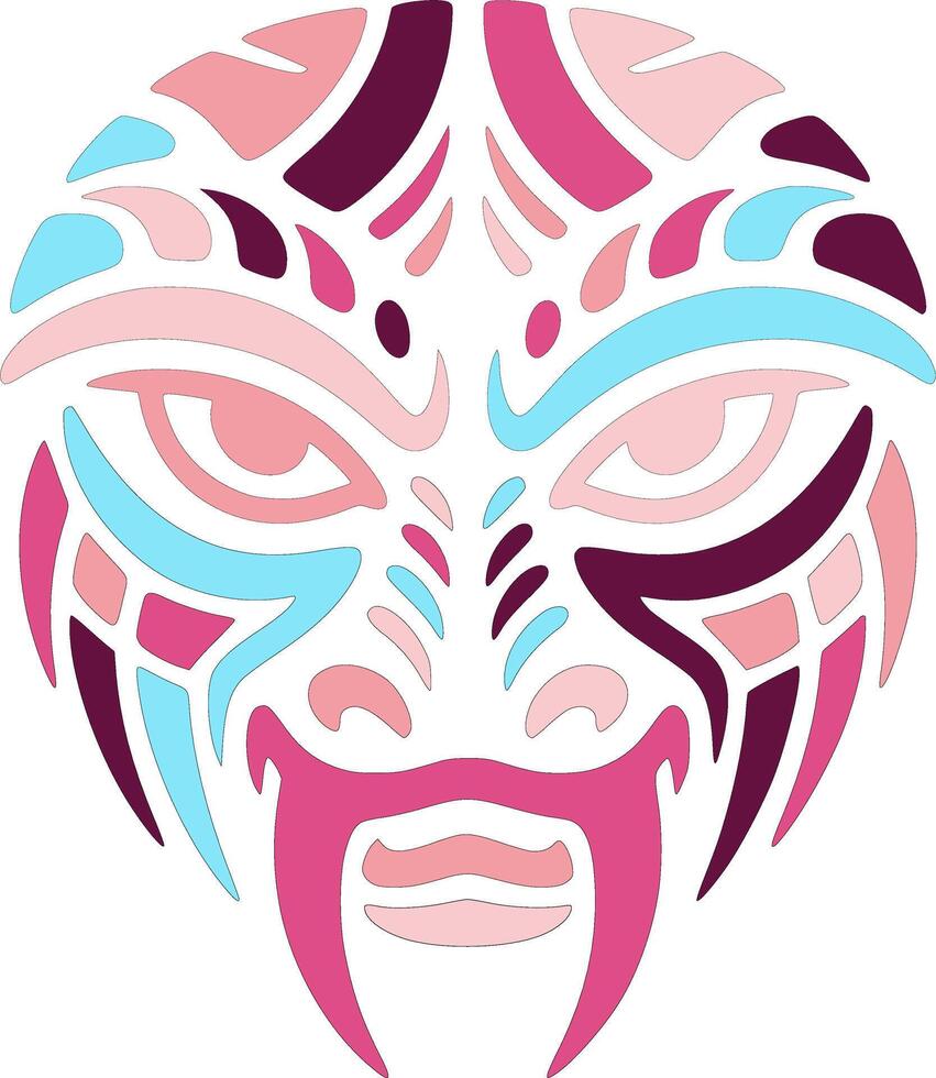 Decorated Emerald Tree Boa Face Design vector