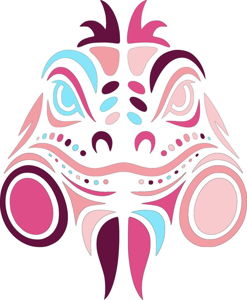 Ancient Stylized Tribal Iguana Face Design vector