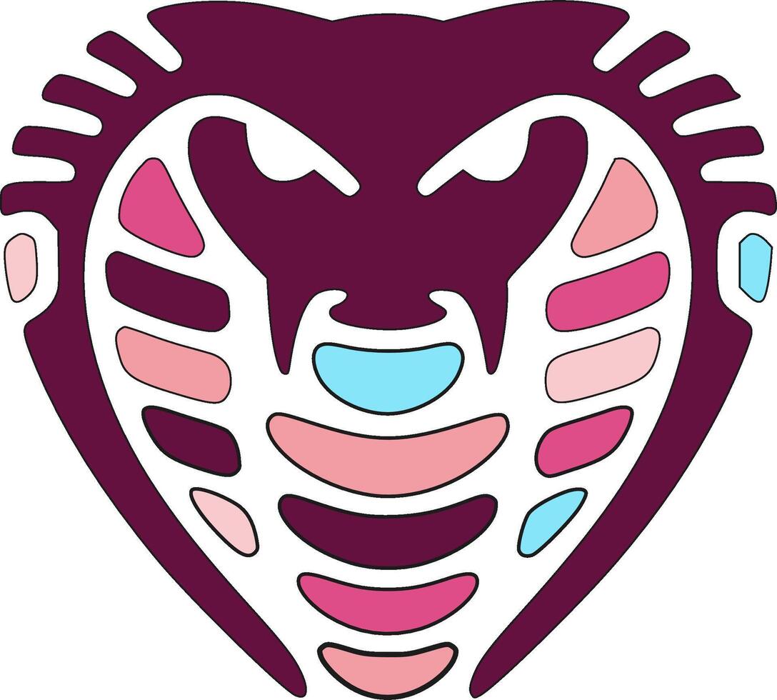 Mystical Stylized Tribal Cobra Face Design vector
