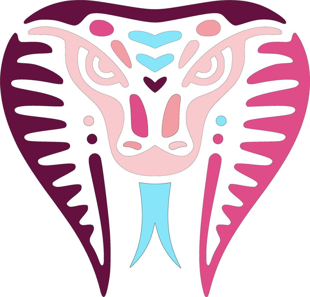 Iconic Stylized Tribal Cobra Face Design vector