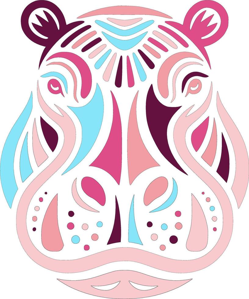Abstract Hippopotamus Pattern Design Art vector