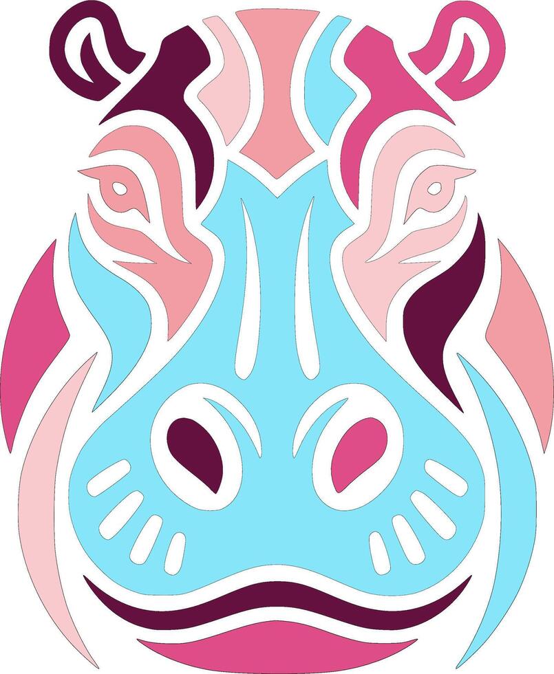 Abstract Colorful Hippopotamus Head Art vector