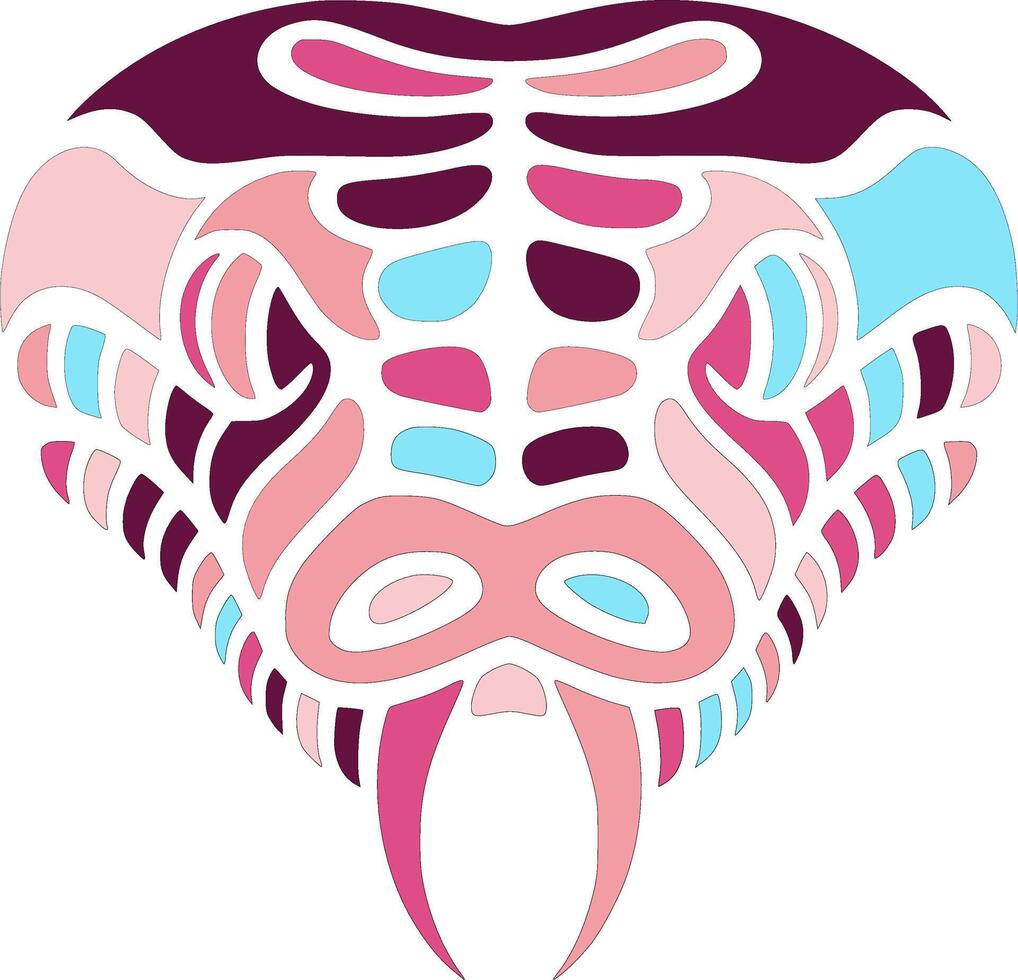 Decorated Tribal Boa Constrictor Face Design vector