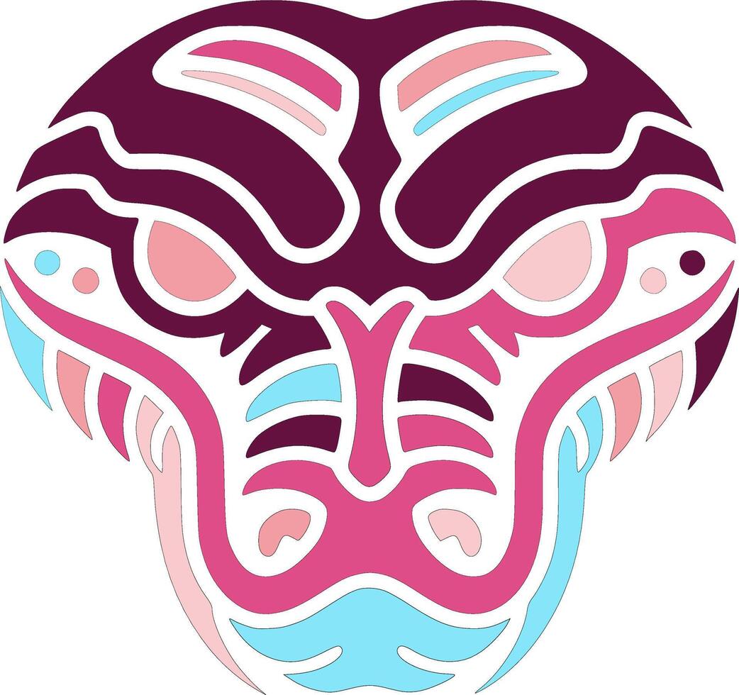 Ancient Stylized Tribal Python Face Design vector
