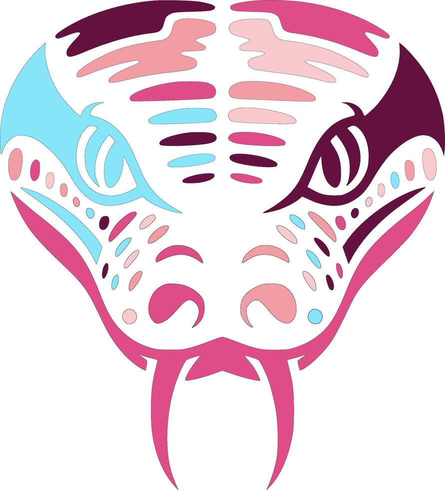 Fierce Tribal Boa Constrictor Face Design vector