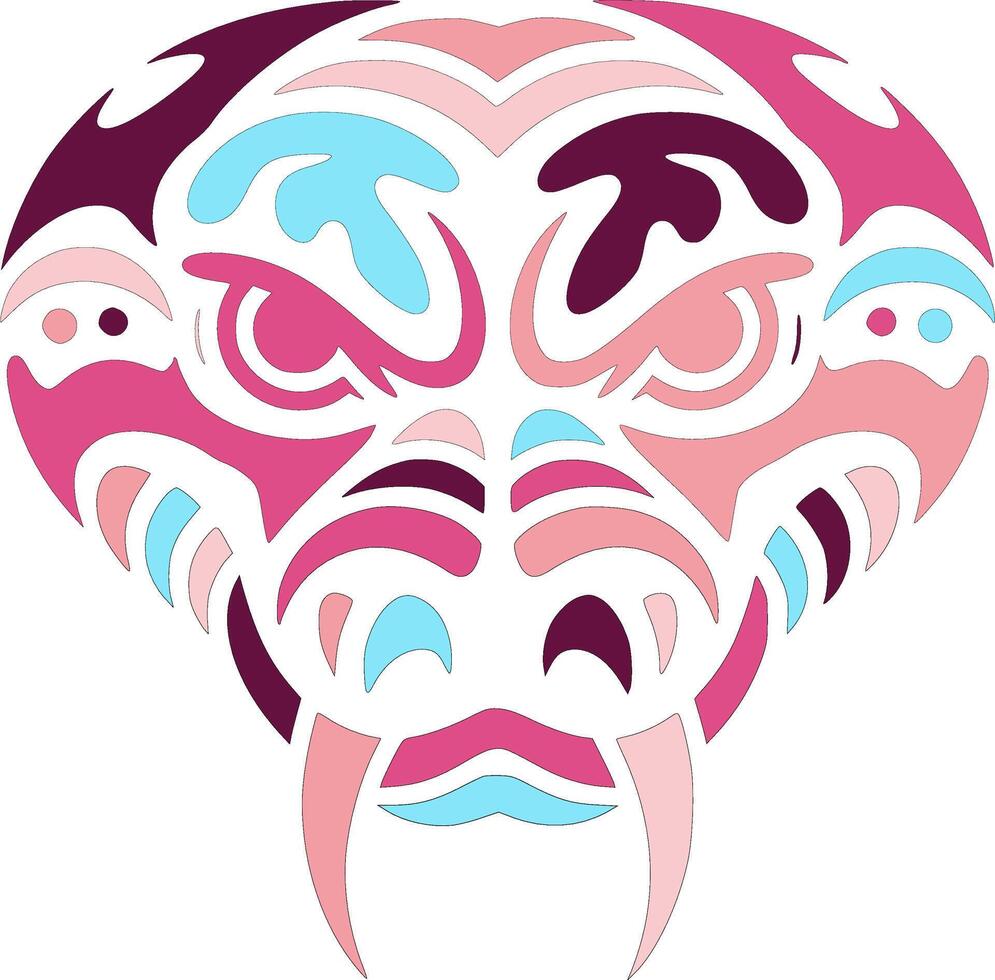 Sacred Tribal Boa Constrictor Face Design vector