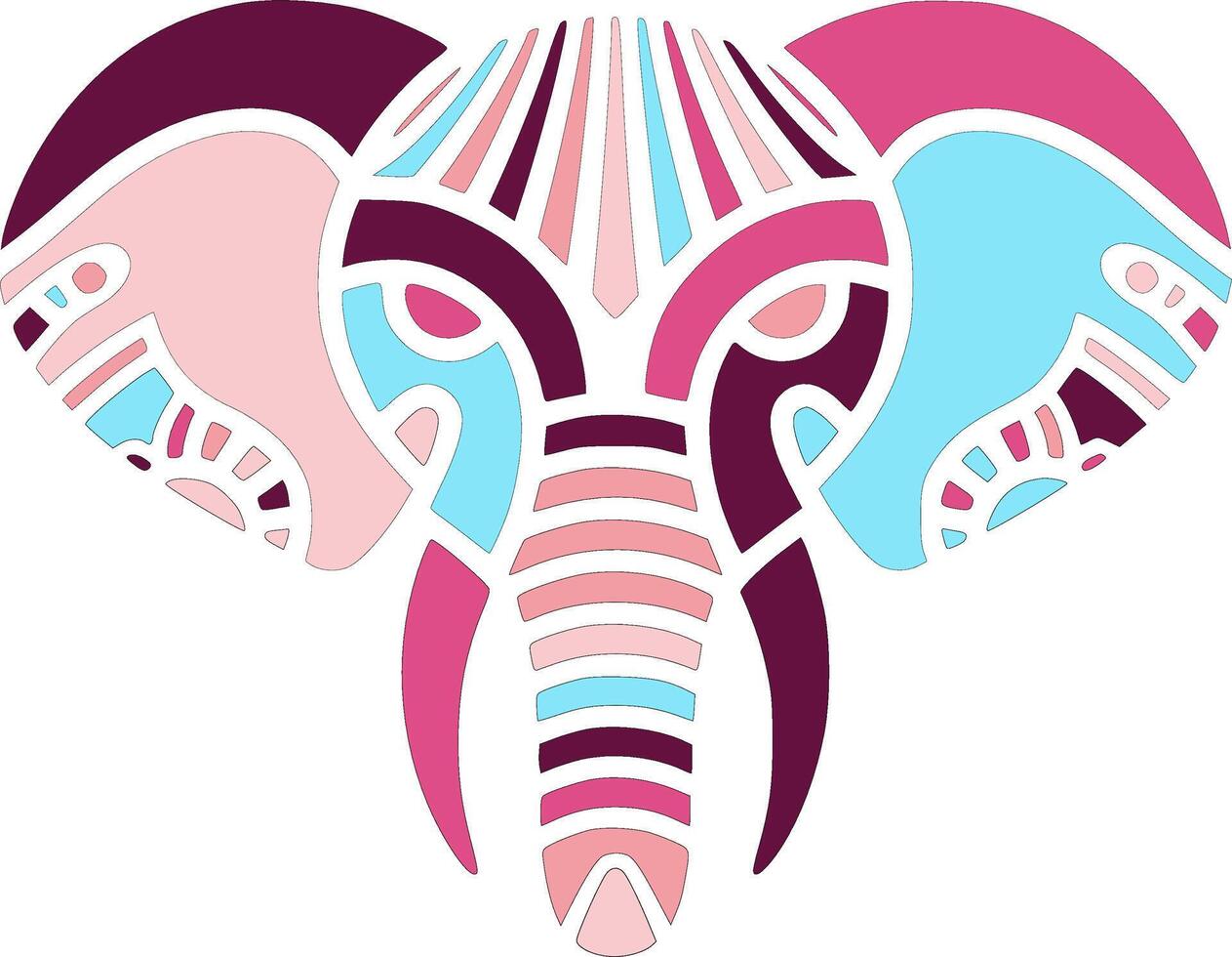 Abstract Colorful Geometric Elephant Head vector