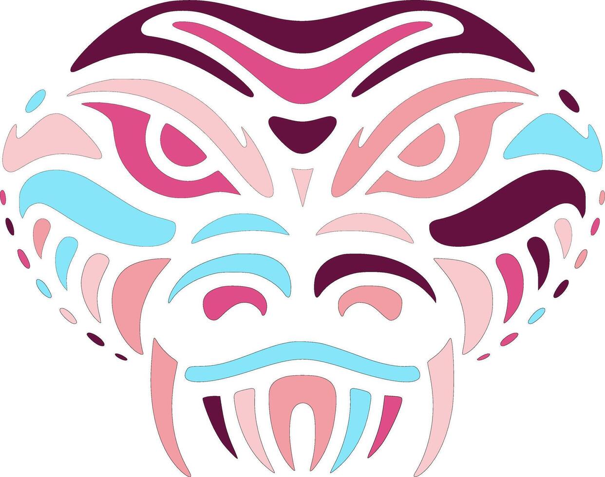 Decorated Stylized Tribal Anaconda Face Design vector
