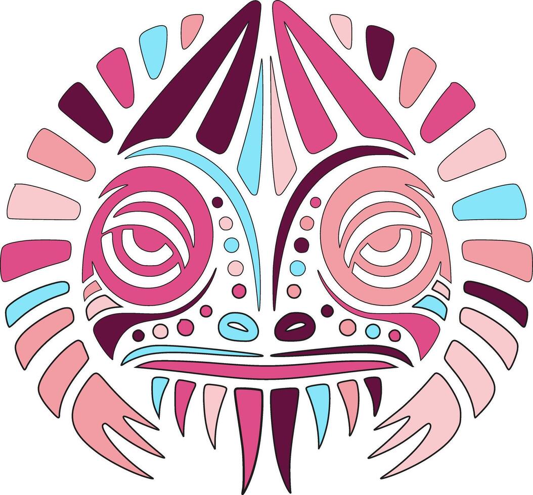 Stylized Tribal Chameleon Face Design vector