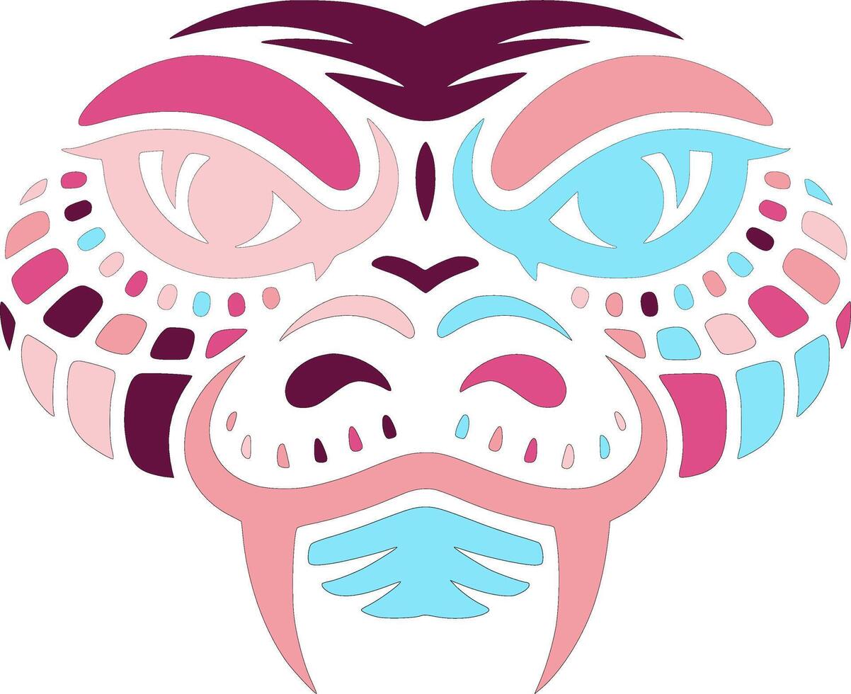 Fierce Stylized Tribal Anaconda Face Design vector