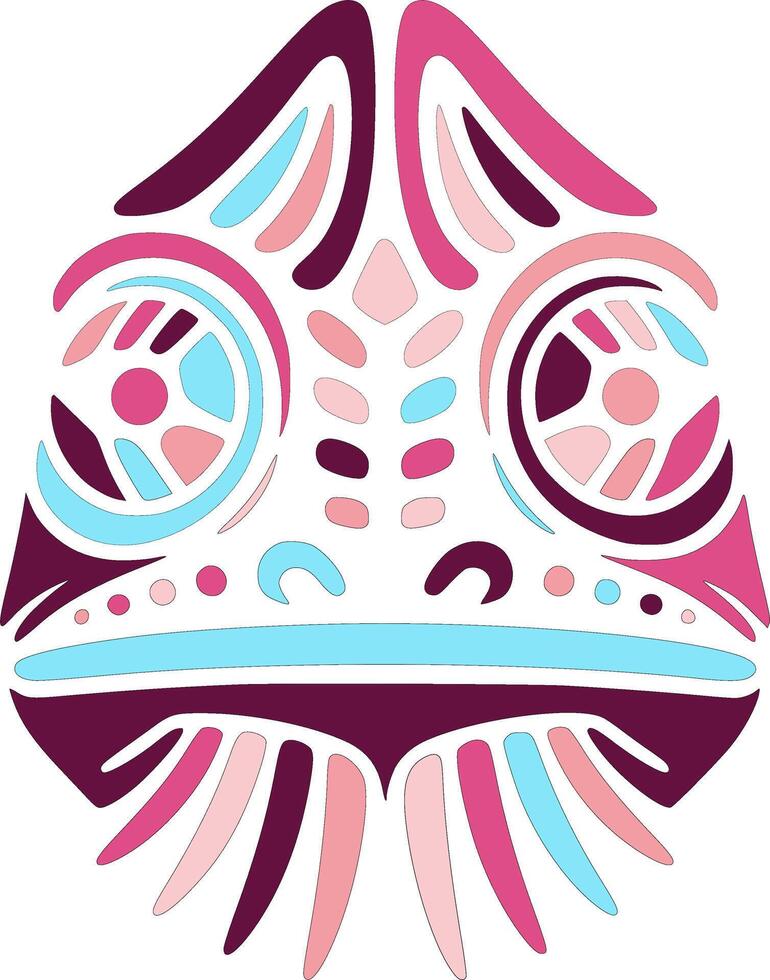 Ancient Stylized Tribal Chameleon Face Design vector