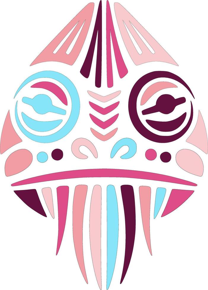 Mystical Stylized Tribal Chameleon Face Design vector