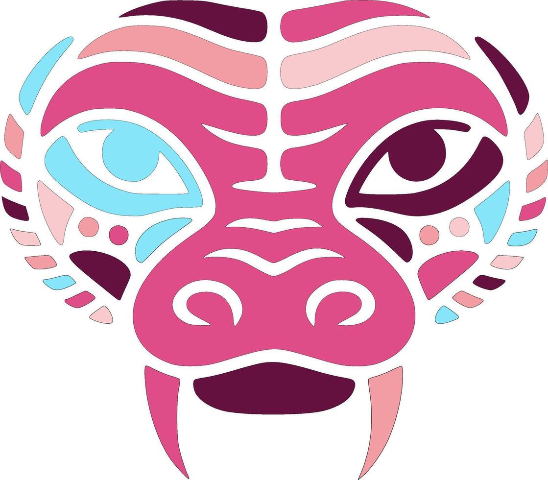 Sacred Stylized Tribal Anaconda Face Design vector