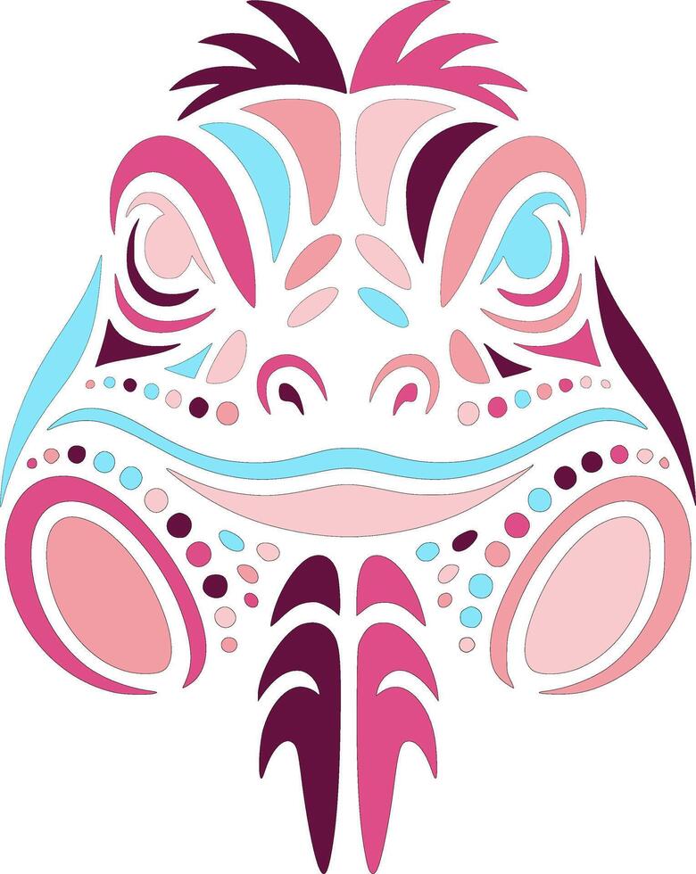 Stylized Tribal Iguana Face Design vector