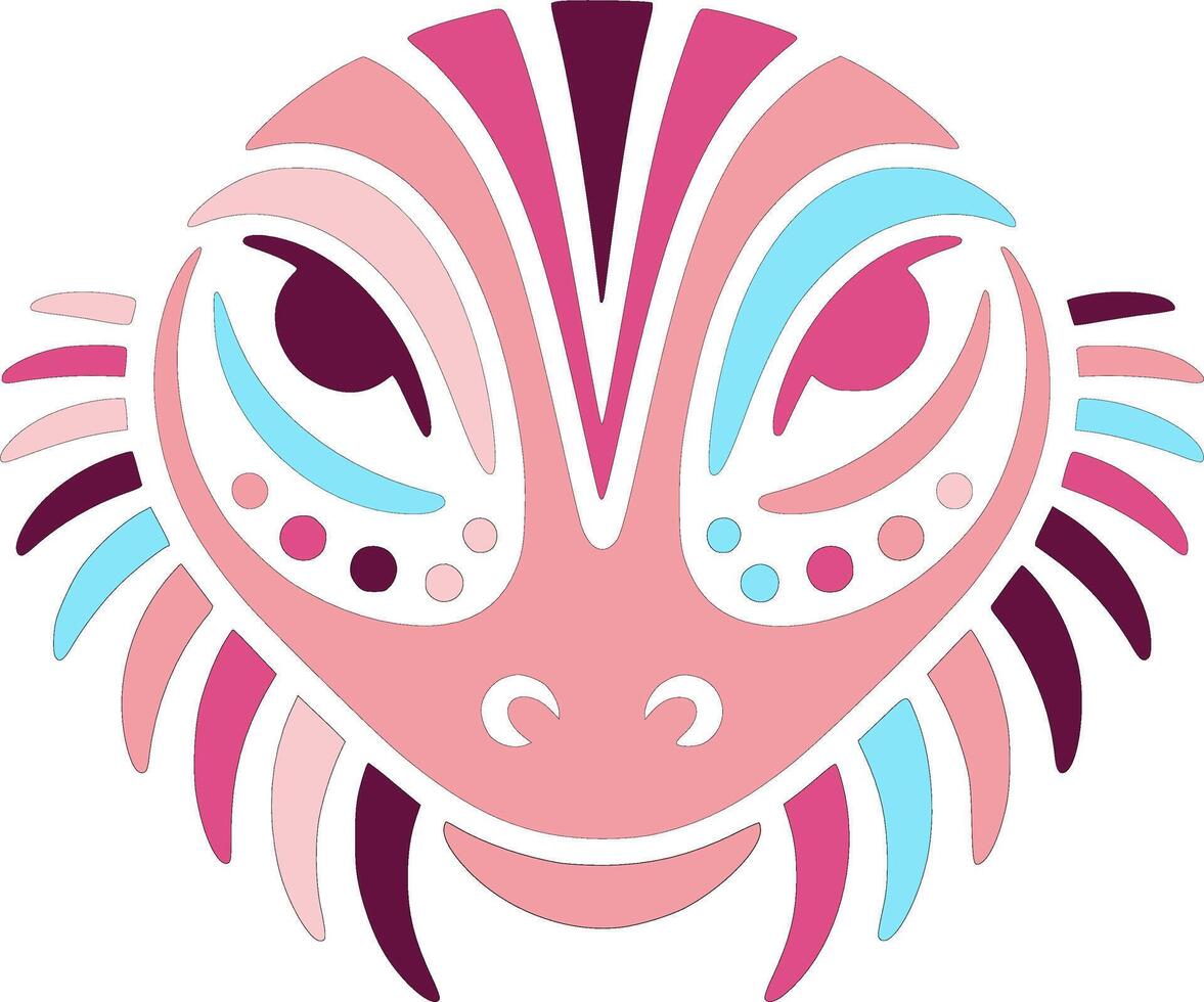 Fierce Mexican Beaded Lizard Face Design vector