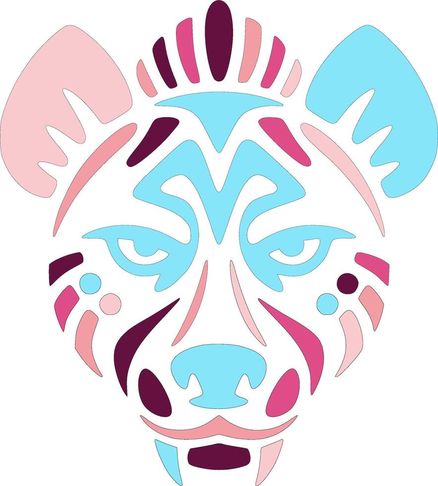 Hyena Head Colorful hand drawn vector