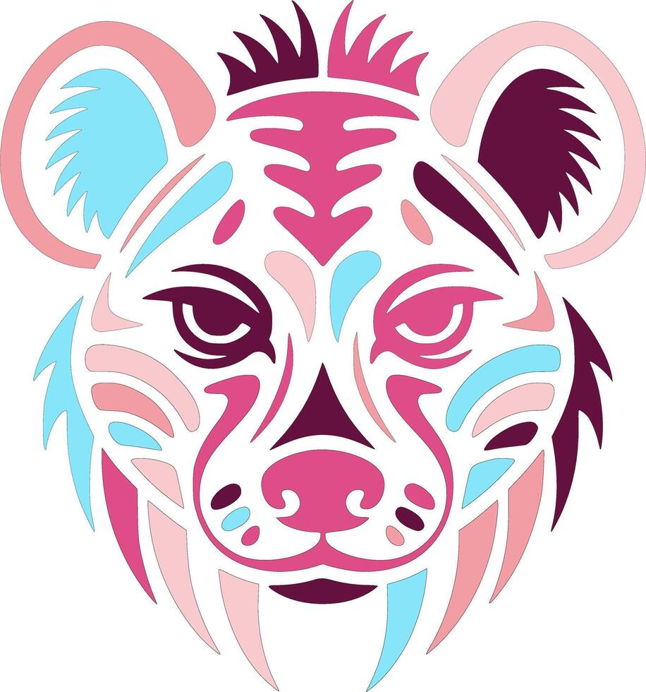 Colorful Hyena Head Abstract Art. vector