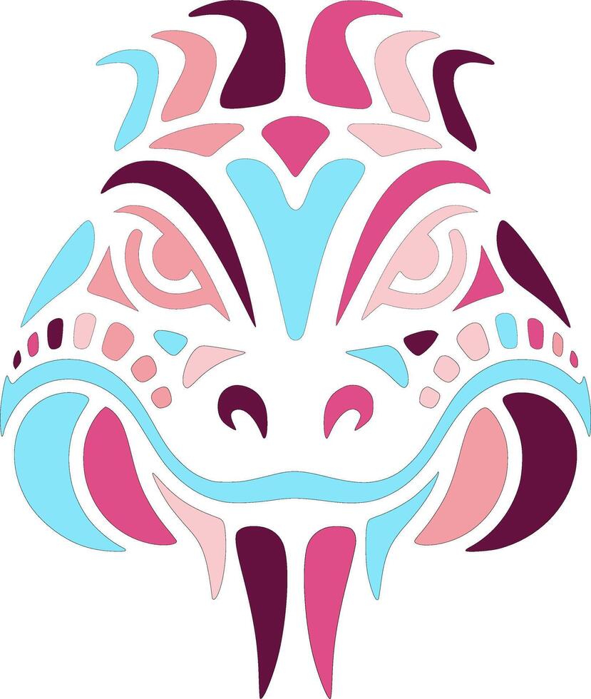 Mystical Stylized Tribal Iguana Face Design vector
