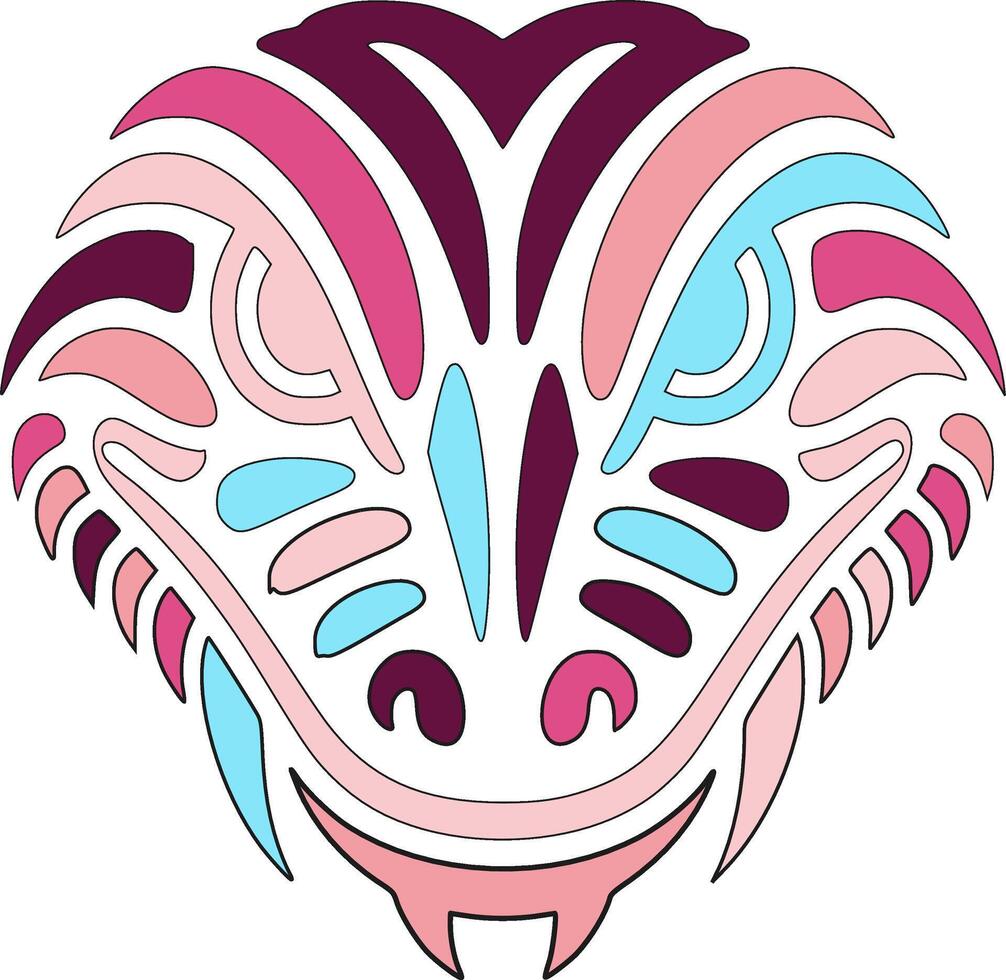 Royal Tribal Monitor Lizard Face Design vector