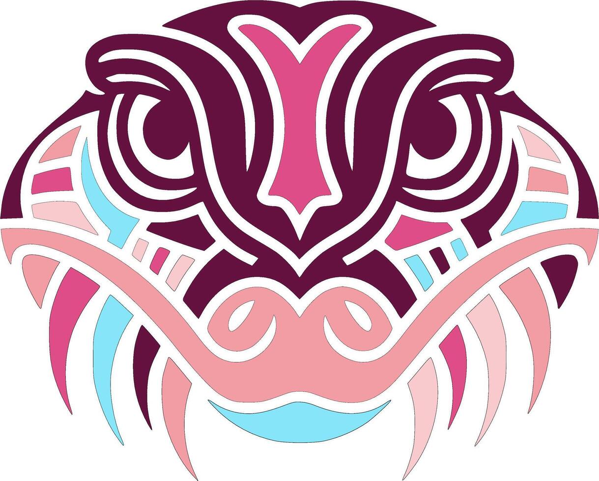 Traditional Tribal Monitor Lizard Face Design vector