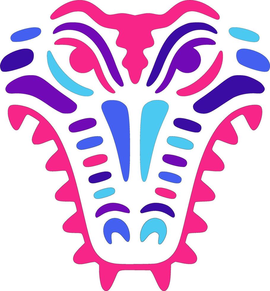 Mystical Stylized Tribal Alligator Face Design vector
