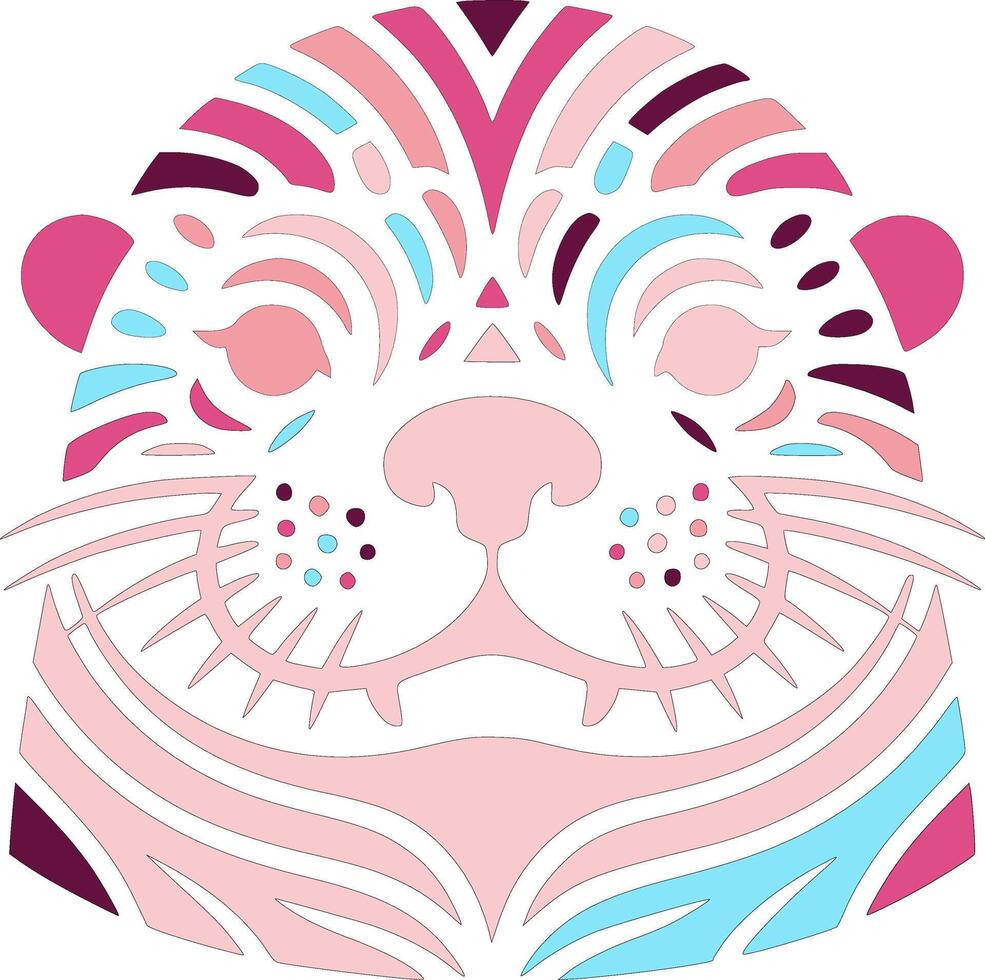Ancient Tribal Sea Otter Face Design vector