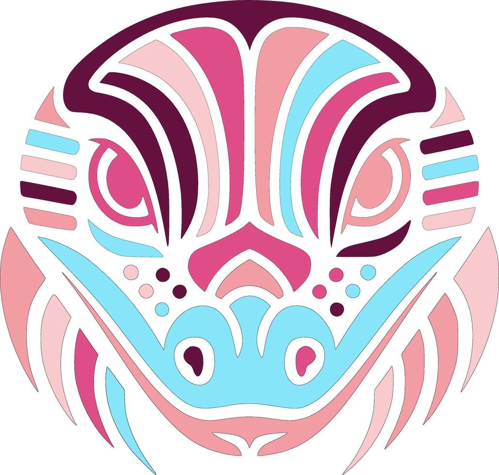 Powerful Tribal Monitor Lizard Face Design vector
