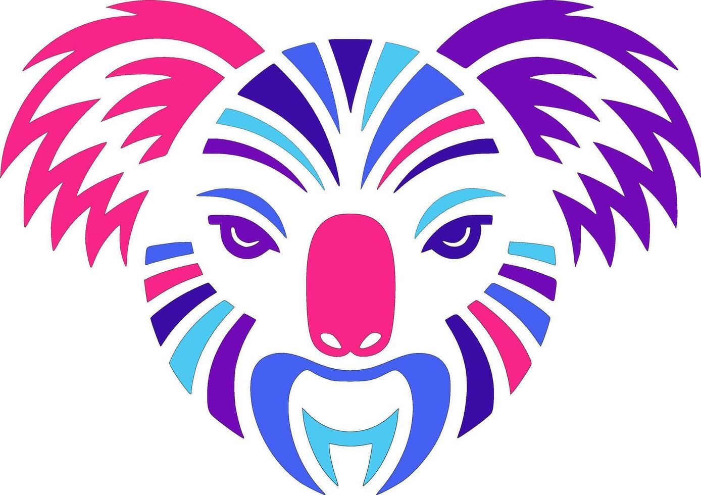 Neon Koala Abstract Art Design vector