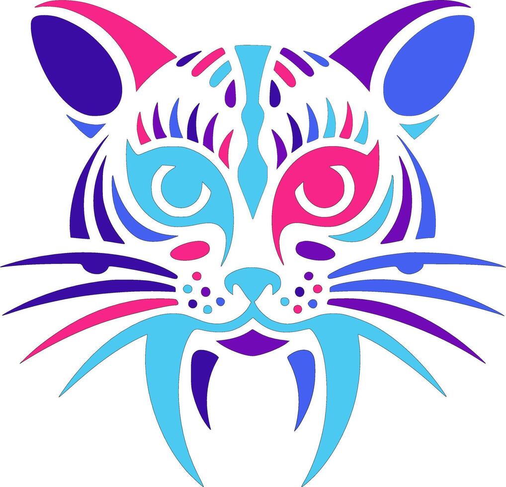 Decorated Stylized Tribal Ringtail Face Design vector