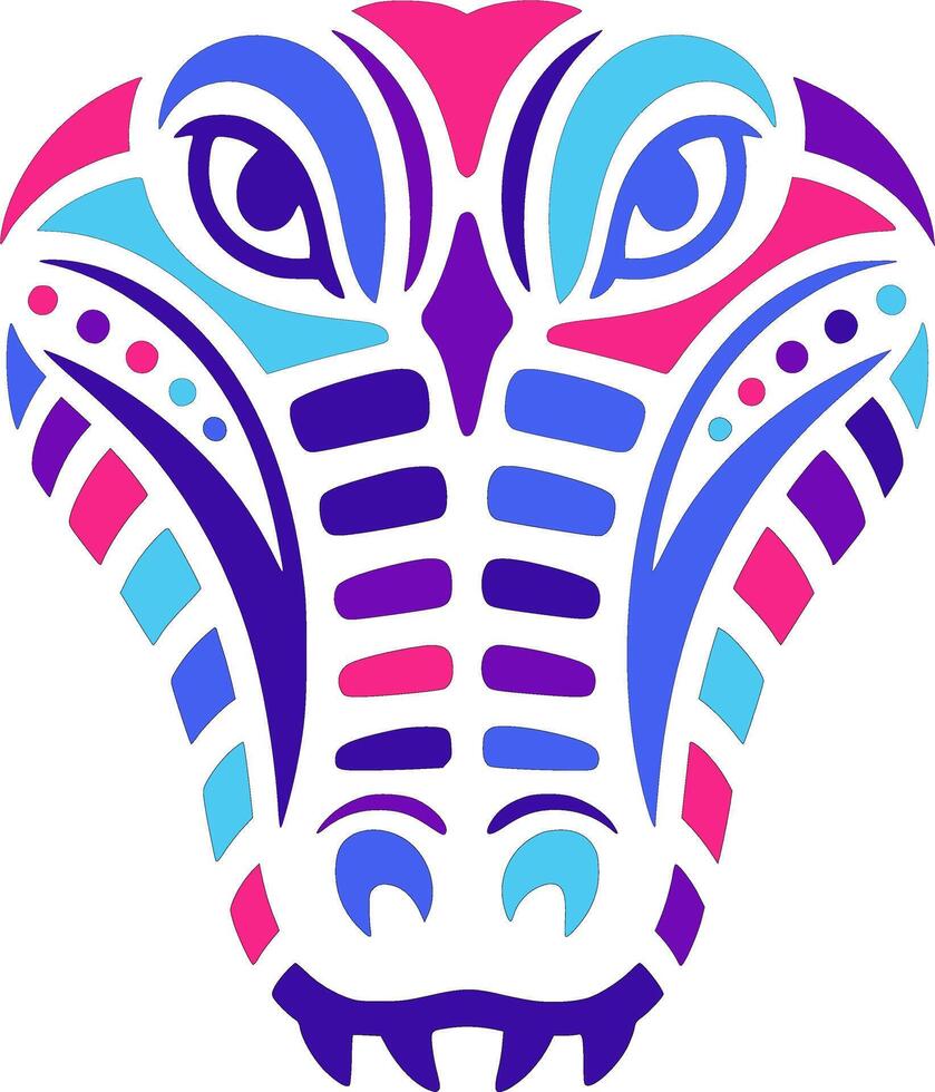 Stylized Tribal Alligator Face Design vector