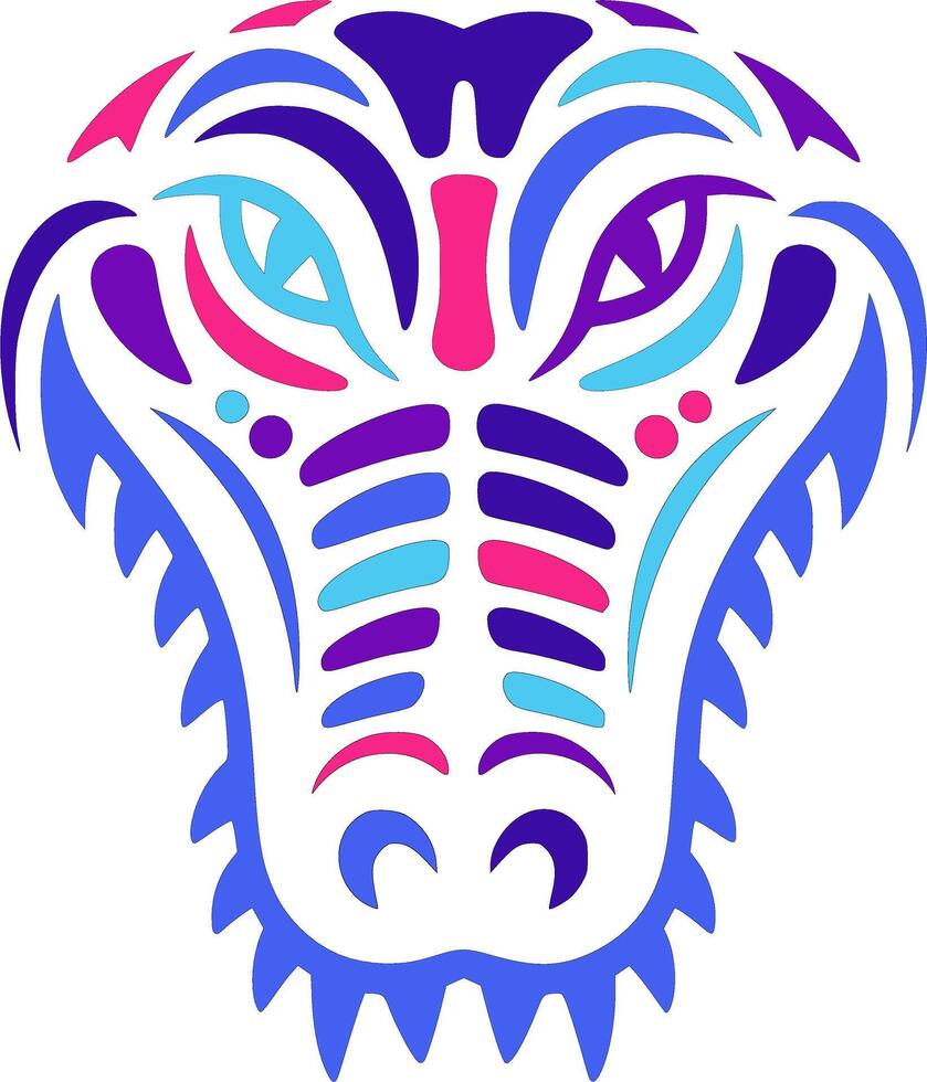 Ancient Stylized Tribal Alligator Face Design vector