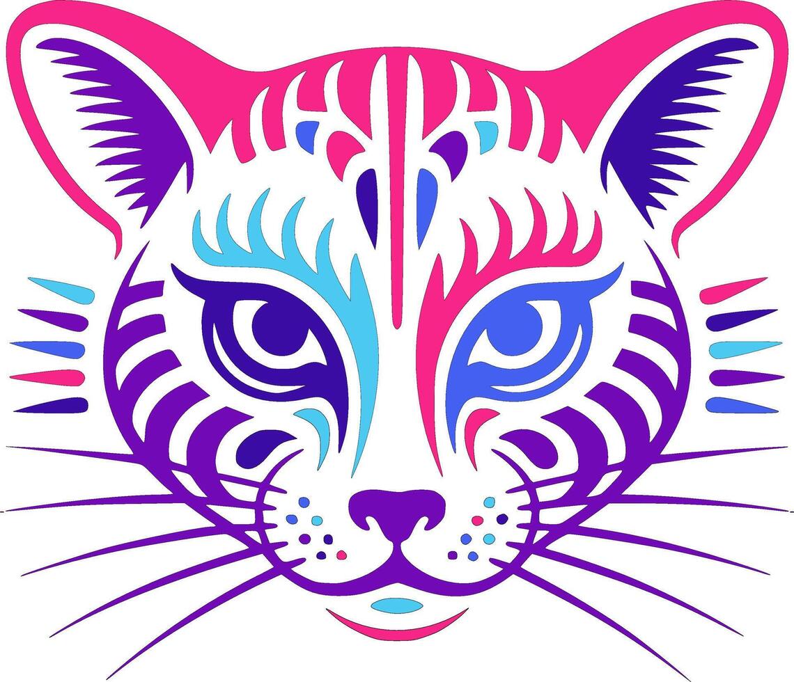 Sacred Stylized Tribal Ringtail Face Design vector