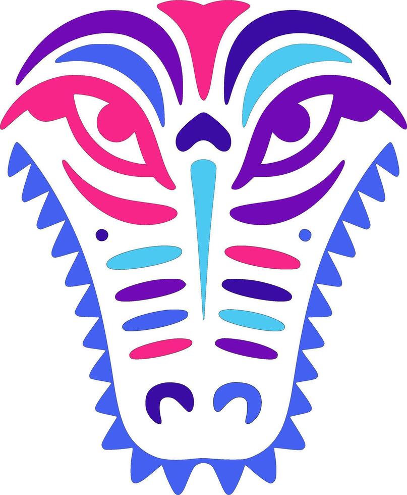 Stylized Tribal Crocodile Face Design vector