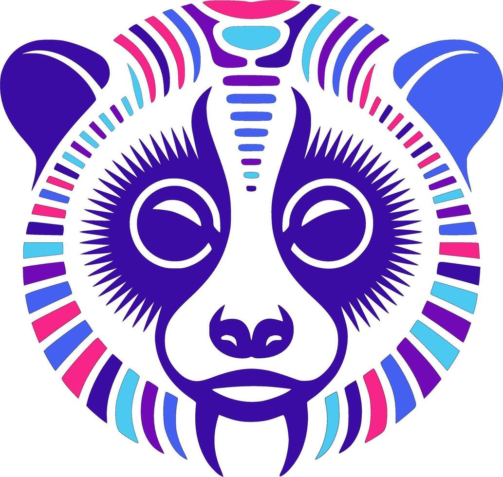 Sacred Tribal Slow Loris Face Design vector