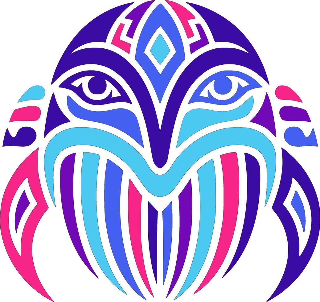 Stylized Tribal Whale Face Design vector