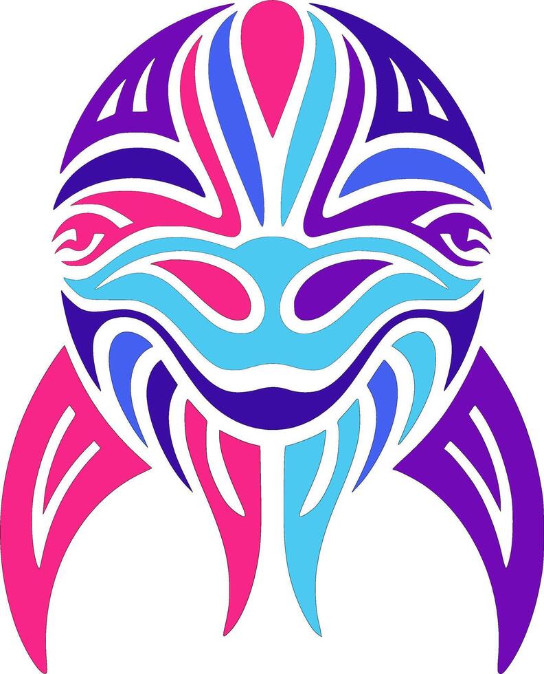 Stylized Tribal Dolphin Face Design vector