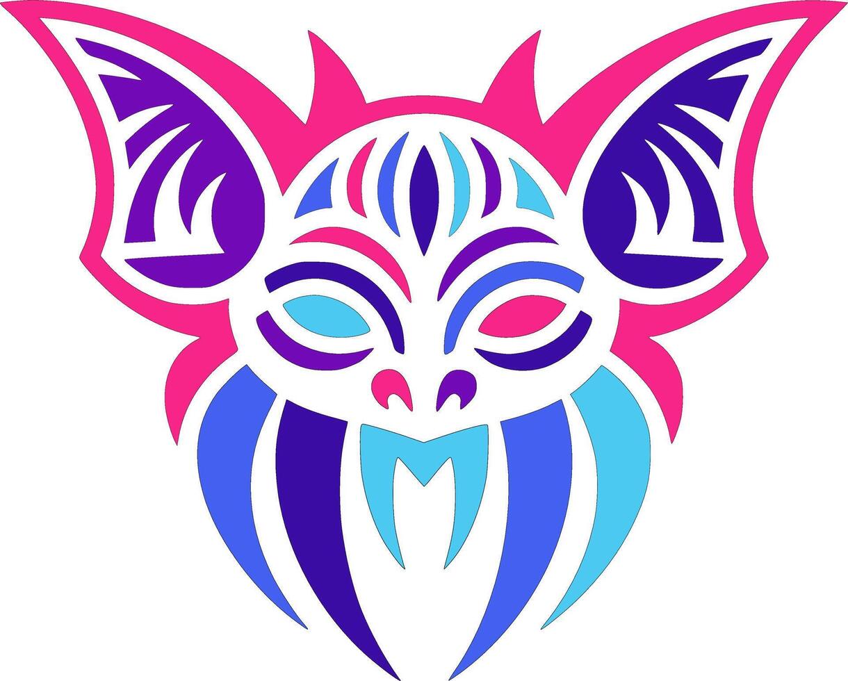 Mystical False Vampire Bat Face Design vector