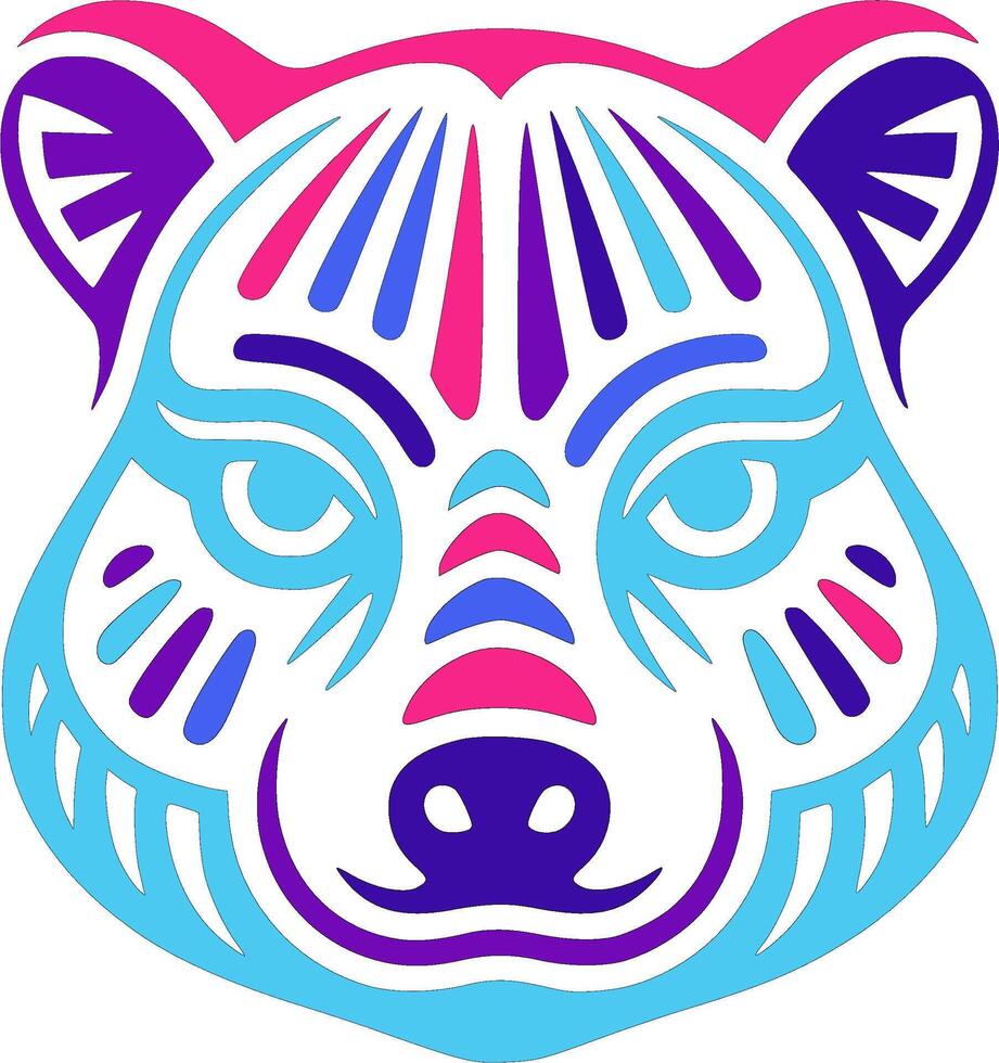 Mystical Tribal Rock Hyrax Face Design vector