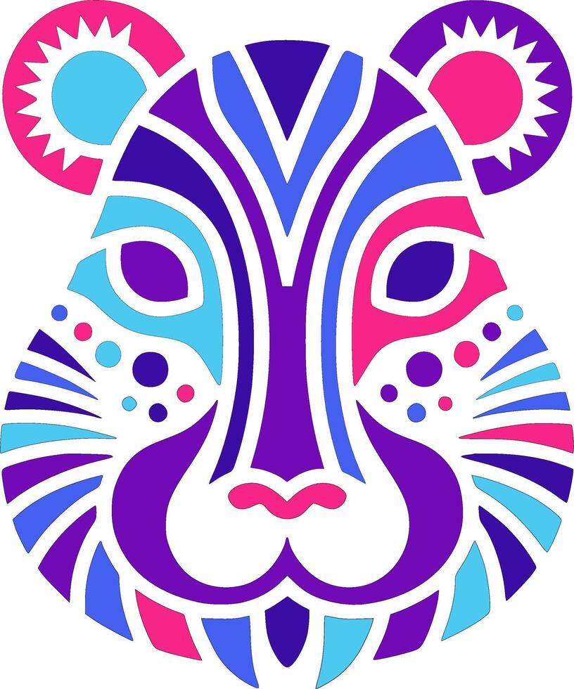 Ancient Stylized Tribal Agouti Face Design vector