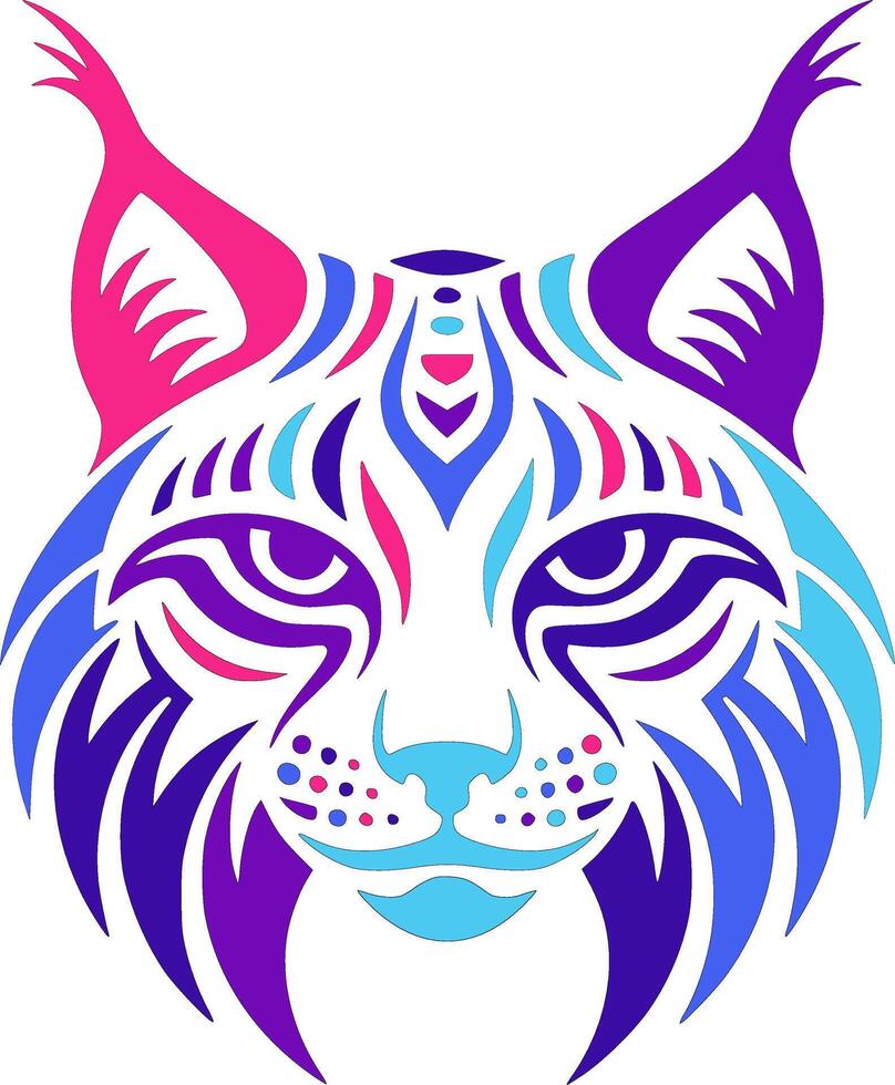 Lynx Head Tribal Art vector