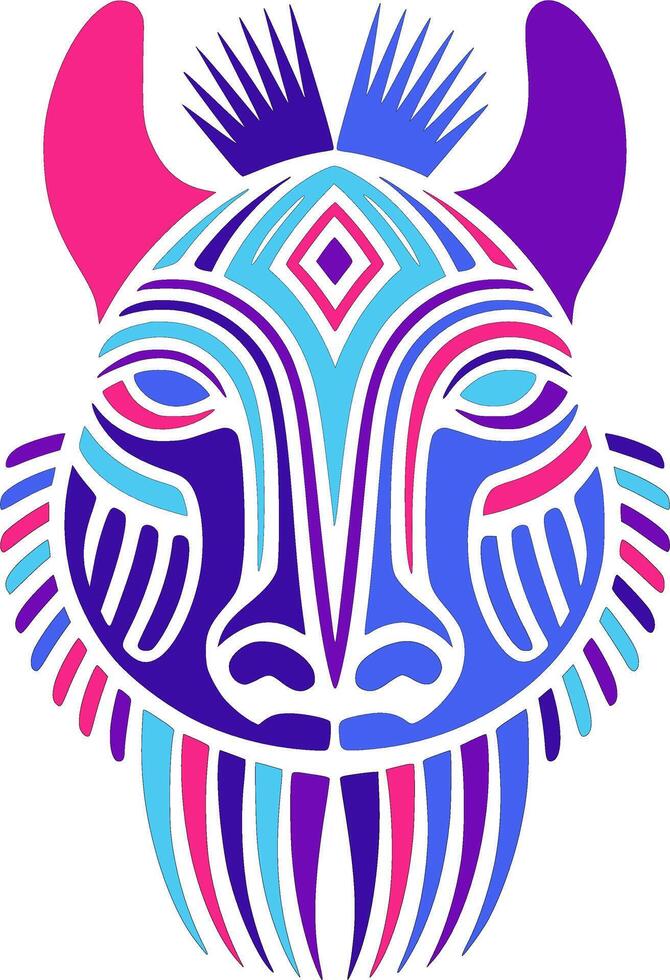 Iconic Tribal Patagonian Mara Face Design vector
