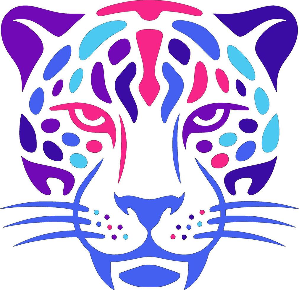 Cheetah Head Neon Design. vector