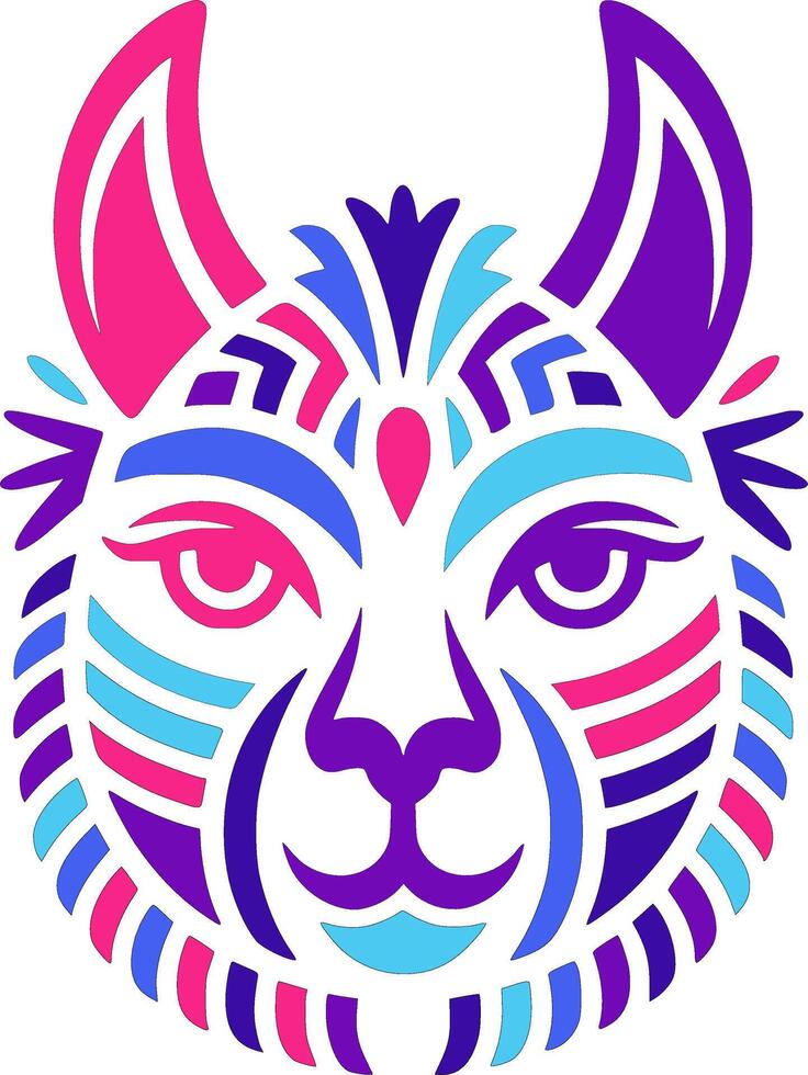 Mystical Stylized Tribal Paca Face Design vector
