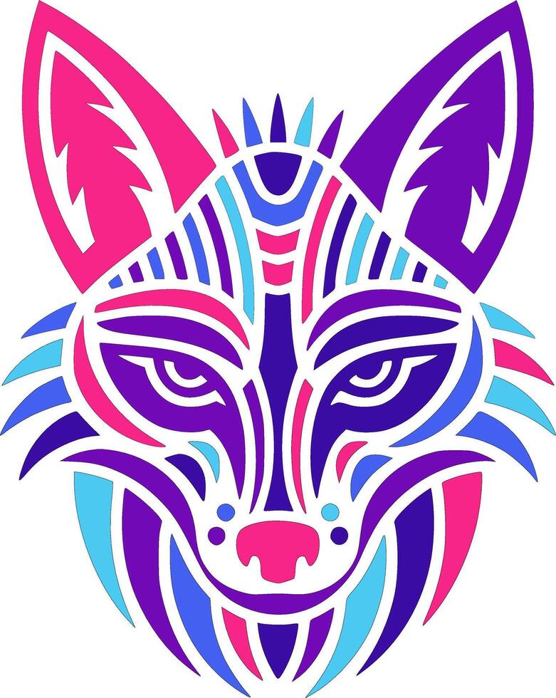 Stylized Tribal Jackal Face Design vector