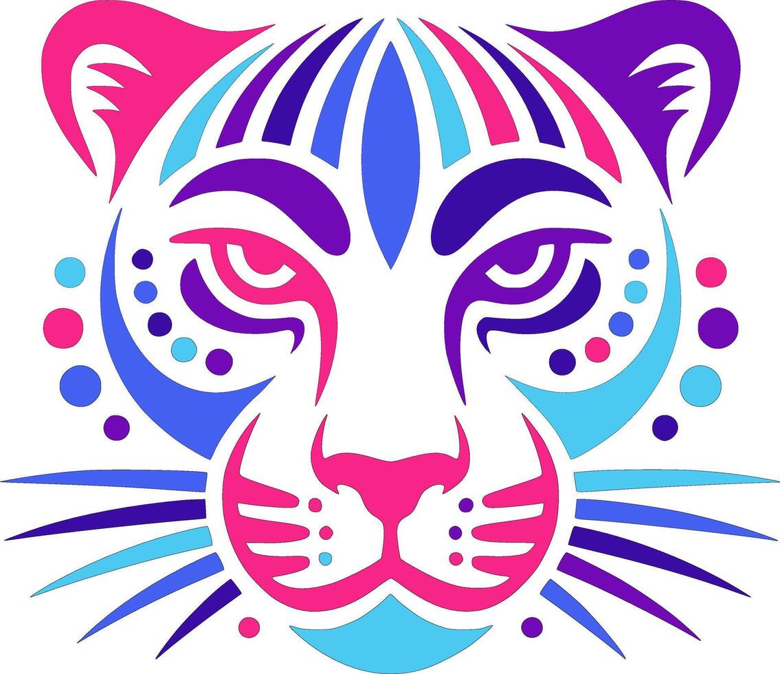 Neon Cheetah Abstract Art Design vector