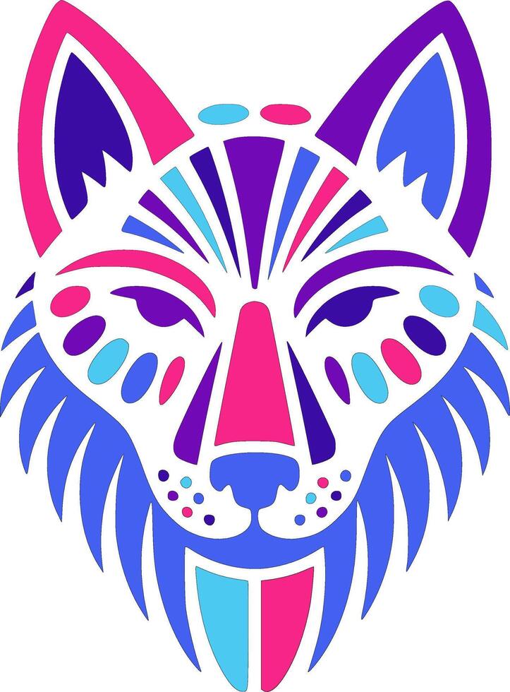 Stylized Tribal Dingoe Face Design vector